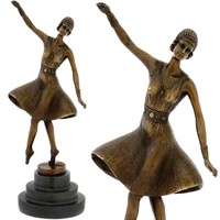 BRONZE BALLET RUSSES DANCER ca.34cm RUSSIA BALLETT FIGUR ART DECO TÄNZERIN PARIS
