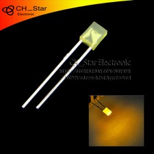 100pcs 2x3x4mm Square LED Diodes Diffused Yellow-Yellow Rectangle Rectangular