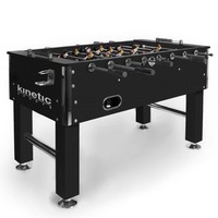 Tischkicker Kickertisch Fußball Spieltisch, Massiv, Schwarz mit Chromoptik