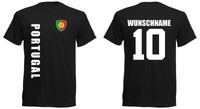 Portugal  T-Shirt Trikot Jersey - EM 2016 Fußball - inkl. Name + Nr.sc