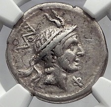Roman Republic ROME Defeats PHILIP V Macedonia KING Silver Roman Coin NGC i60152