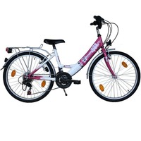 24 ZOLL KINDERFAHRRAD SHIMANO 18 GANG 24" MÄDCHEN FAHRRAD PINK-WEISS HARMONY NEU