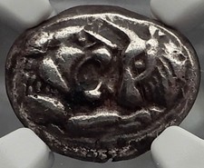 KROISOS CROESUS 560BC Ancient Silver Half Stater Greek Coin Lion Bull NGC i58293