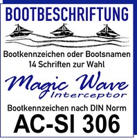 Bootkennzeichen Jetski oder Bootsbeschriftung auch Kennzeichen nach DIN für Boot