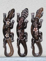 50 cm Holz Gecko Eidechse Wanddeko Salamander Drache Echse Afrika Wand Deko WOW