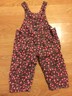 Baby Girls Oshkosh B'gosh Pink Brown Romper Floral Corduroy Overalls 9 Months