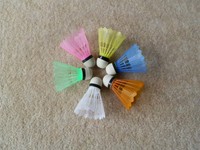 6 bunte Federällel Federball Federballspiel Badminton Spiel NEU Ball Super