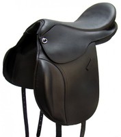 Baumloser VSD Sattel  BOSTON aus Büffelleder Schwarz, Mit Klettkissen