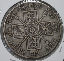 1889 Double Florin - Queen Victoria Silver Coin