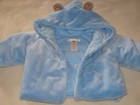 New Anne Geddes Baby Boys Blue Velour Bear Jacket Coat 6-9 Months
