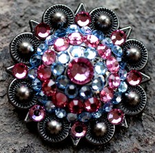 4 Conchos Rhinestone Horse Saddle Western Berry Pink Co108