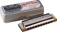 Hohner Marine Band Harmonica 1896BX in the Key of "G" + Bonus Hohner Mini Harp !