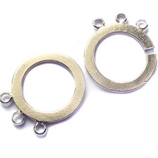 Jewelry Making 3-Strand White gold plated Toggle Interlocking Clasps 18mm