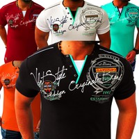 Herren T-Shirt Shirt Shirts Top Qualität Polo Party Clubwear WOW M L XL XXL NEU
