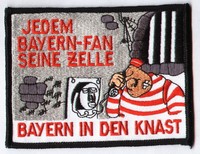 Anti Bayern Aufnäher "IN DEN KNAST " Kutte Weste Fan Patch Block Kurve + neu +