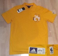 LA Lakers Los Angeles Adidas Polo Shirt Kobe Bryant Jersey Basketball NEU NBA