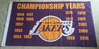 NBA Fahne Flagge Los Angeles Lakers 90 x 150 cm NBA Champions Years