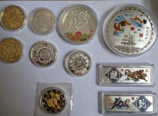 2012 China Silver Plated Year of the Dragon 12 Coin Set Nice!