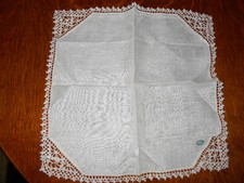 New listing
12" Brides hankie, vintage hankie off white, crocheted edge. Unused with tag