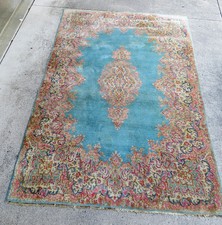 9' X 6' Vintage Persian Kirman Kerman Rug Medallion Hand Knotted Wool Blues
00004000