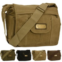 Canvas Tasche Unisex Messenger Bag Segeltuch Baumwolle Schultertasche "SANREMO"