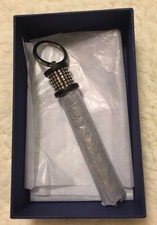 Swarovski Tayla Brown Reptile Leather & Clear Crystal Key Ring Fob 5039236 NIB