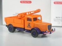 schön: Wiking Serienmodell Büssing 8000 Abschleppwagen orange in OVP