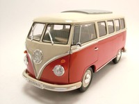 VW T1 Microbus 1962 creme/rot, Modellauto 1:18 / Welly