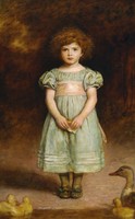 Ducklings John Everett Millais Mädchen Kinder Kleid Enten Küken Tiere B A3 02626