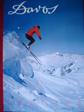 ORIGINAL 1960's  DAVOS SKI POSTER   PARSENN SWISS ALPS