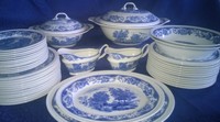Tafelservice Old England blau - 44 teilig - ROYAL  TUDOR  WARE  - 12 Personen