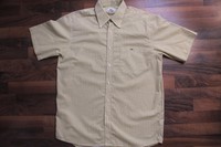 Lacoste Hemd kurzarm Oberteil 42 L Sommer Shirt gelb kariert XL Devanlay NEU