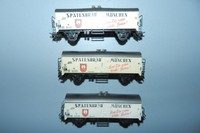 3 Stück Märklin  Kühlwagen 4654 Bierwagen "Spatenbräu München" H0 Güterwagen 