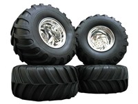 4 Monster Reifen + 4 Felgen  1:10 + Komplett + Neu