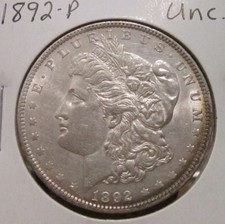 1892-P Morgan Silver Dollar Bu Chest Feathers Rare High Grade Key Date Us Silver