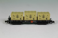 N Eisenbahn 4961 Arnold Flachwagen mit Überseekisten Mercedes-Benz Motor Ax80622