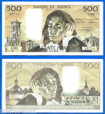 France 500 Francs 1992 2 January Serie Z Pascal Europe Frcs Frc Free Ship Wld