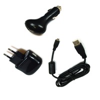 USB-Ladegerät (B) + KfZ-Ladegerät + Ladekabel für Nikon Coolpix S9100