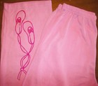 Girls Pajama Pants sz 14-16 GIRL CONNECTION Solid Pink w/Ballerina Slippers NEW 
