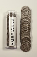 90% Silver Mercury Dimes Roll of 50. $5 Face Value - Free Ship
