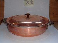 Kupfertopf mit Deckel Kupfer-Topf Durchmesser 24 cm - Höhe 6 cm 