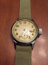 Vintage Elgin WWII Military Watch ORD-DEPT USA OF-214667 Works Great W/ Strap