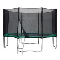 Trampoline Ø 183 - Ø 490 cm in grün, mit Netz, Abdeckung, Erdanker, Leiter