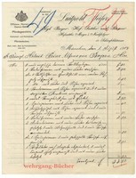 Seifers, Sattler-Rechnung für Prinz Alfons von Bayern von 1914.