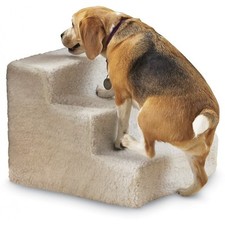 Three 3 Step Stairs Pet Dog Cat Soft Covered Staircase Doggy Steps Indoor New