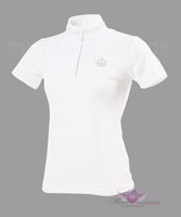 Equi Theme Crystal Crown Turniershirt Poloshirt mit Strass weiss Damen Kinder
