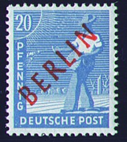 Berlin Nr. 26 postfrisch ** geprüft 20 Pfennig Rotaufdruck