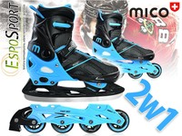 2 in 1 Inlineskates Schlittschuhe MICO FAST BOY verstellen