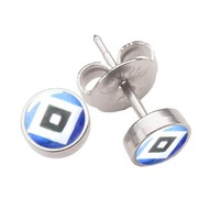 HSV Hamburger SV Ohrstecker Ohrringe HSV Logo bunt 2er-Set Neu
