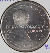 1970 1 piso coin Pope Paulo V1 Marcos Philippines Bu Uncirculated Ungraded